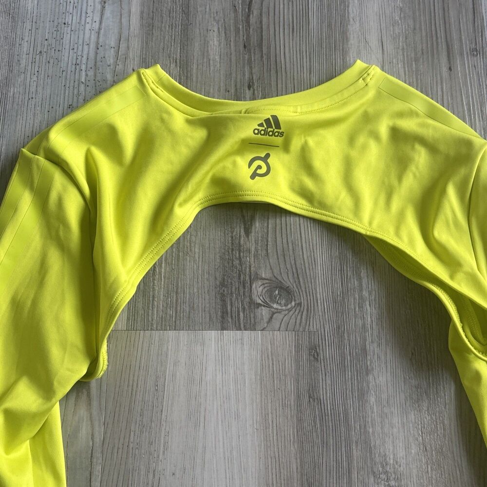 Adidas x Ivy Park neon yellow long-sleeve bolero Workout Cycling shrug Medium - Picture 6 of 10